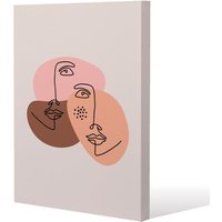 Benjamin Tate Design modern contemporary minimalist woman portrait (Canvas Print) / 77 x 51 x 4cm in Natural | Size: 77 x 51 x 4 cm