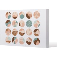 Benjamin Tate Design Round texture & floral icons in pastel colours (Canvas Print) / 114 x 77 x 4cm in Natural | Size: 114 x 77 x 4 cm
