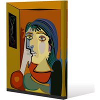 Benjamin Tate Design thinking woman (Canvas Print) / 61 x 41 x 4cm in Natural | Size: 61 x 41 x 4 cm