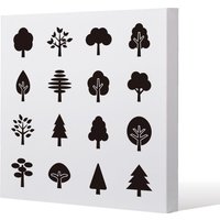 Benjamin Tate Design Tree Silhouette Illustrations (Canvas Print) / 127 x 127 x 4cm in Natural | Size: 127 x 127 x 4 cm
