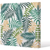 Benjamin Tate Design Tropical palm leaves (Canvas Print) / 77 x 77 x 4cm in Natural | Size: 77 x 77 x 4 cm