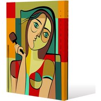 Benjamin Tate Design woman with chocolate in hand (Canvas Print) / 127 x 101 x 4cm in Natural | Size: 127 x 101 x 4 cm