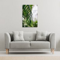 Benjamin Tate Design Closeup of green palm leaf (Canvas Print) / 77 x 51 x 4cm in Natural | Size: 77 x 51 x 4 cm