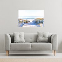 Benjamin Tate Design Path to the beach at baltic sea (Canvas Print) / 46 x 31 x 4cm in Natural | Size: 46 x 31 x 4 cm