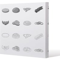 Benjamin Tate Design burger & sandwich icon (Canvas Print) / 127 x 127 x 4cm in Natural | Size: 127 x 127 x 4 cm