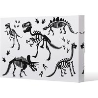 Benjamin Tate Design Stylish Dinosaur Silhouettes (Canvas Print) / 101 x 77 x 4cm in Natural | Size: 101 x 77 x 4 cm