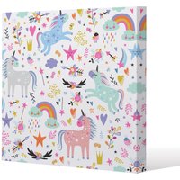 Benjamin Tate Design unicorns (Canvas Print) / 127 x 127 x 4cm in Natural | Size: 127 x 127 x 4 cm