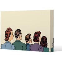 Benjamin Tate Design A crowd of spectators stand back retro style pop art (Canvas Print) / 114 x 77 x 4cm in Natural | Size: 114 x 77 x 4 cm