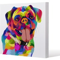 Benjamin Tate Design Amazing Illustration Pop Art Dog (Canvas Print) / 114 x 114 x 4cm in Natural | Size: 114 x 114 x 4 cm