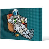 Benjamin Tate Design loneliness in space. Pop art retro (Canvas Print) / 77 x 51 x 4cm in Natural | Size: 77 x 51 x 4 cm