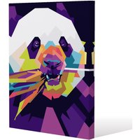 Benjamin Tate Design Colorful pop art of Panda (Canvas Print) / 46 x 31 x 4cm in Natural | Size: 46 x 31 x 4 cm