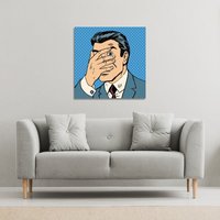 Benjamin Tate Design retro style Halftone (Canvas Print) / 46 x 46 x 4cm in Natural | Size: 46 x 46 x 4 cm
