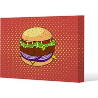 Benjamin Tate Design The pop art illustration of burger (Canvas Print) / 61 x 91 x 4cm in Natural | Size: 61 x 91 x 4 cm