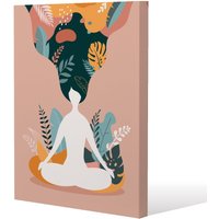 Benjamin Tate Design mindfulness, meditation & yoga Woman (Canvas Print) / 46 x 31 x 4cm in Natural | Size: 46 x 31 x 4 cm