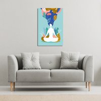 Benjamin Tate Design mindfulness, meditation & yoga (Canvas Print) / 31 x 41 x 4cm in Natural | Size: 31 x 41 x 4 cm