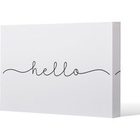 Benjamin Tate Design Text Hello (Canvas Print) / 152 x 101 x 4cm in Natural | Size: 152 x 101 x 4 cm