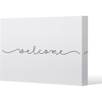 Benjamin Tate Design Text Welcome (Canvas Print) / 114 x 77 x 4cm in Natural | Size: 114 x 77 x 4 cm