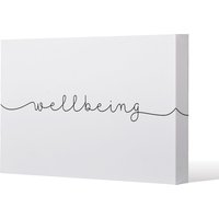 Benjamin Tate Design Text Wellbeing (Canvas Print) / 61 x 41 x 4cm in Natural | Size: 61 x 41 x 4 cm