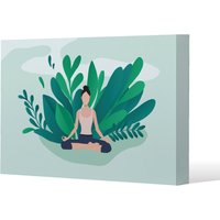 Benjamin Tate Design Woman Meditating (Canvas Print) / 61 x 41 x 4cm in Natural | Size: 61 x 41 x 4 cm