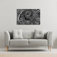 Benjamin Tate Design woodcut style on the subject of human soul (Canvas Print) / 101 x 77 x 4cm in Natural | Size: 101 x 77 x 4 cm