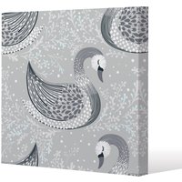 Benjamin Tate Design Decorative swans (Canvas Print) / 101 x 101 x 4cm in Natural | Size: 101 x 101 x 4 cm