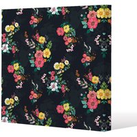 Benjamin Tate Design Floral Pattern (Canvas Print) / 101 x 101 x 4cm in Natural | Size: 101 x 101 x 4 cm