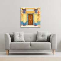 Benjamin Tate Design Ancient Egyptian writing (Canvas Print) / 90 x 90 x 4cm in Natural | Size: 90 x 90 x 4 cm