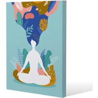 Benjamin Tate Design mindfulness meditation & yoga Slim Style Canvas Print 60x80cm in Natural | Size: 60x80 cm