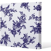 Benjamin Tate Design Roses Print On Polka Dots Slim Style Canvas Print 90x90cm in Natural | Size: 90x90 cm