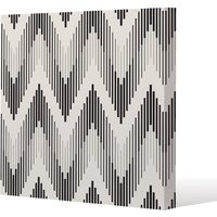 Benjamin Tate Design Geometric Zig Zag Slim Style Canvas Print 20x20cm in Natural | Size: 20x20 cm