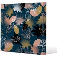 Benjamin Tate Design Maple Leaves Slim Style Canvas Print 30x30cm in Natural | Size: 30x30 cm