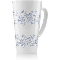 Benjamin Tate Design Decorative Swirls & Flowers Latte Mug in Natural | Size: 100 cm