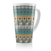 Benjamin Tate Design Tribal Art Egyptian Vintage Ethnic Silhouettes Latte Mug in Natural | Size: 100 cm
