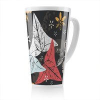 Benjamin Tate Design Leaves & Flowers Autumn Pattern Latte Mug in Natural | Size: 100 cm