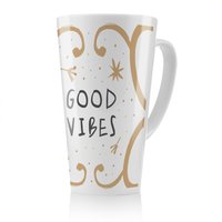 Benjamin Tate Design Good Vibes Latte Mug in Natural | Size: 100 cm
