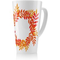 Benjamin Tate Design Orange & Red Autumn Leaves Latte Mug in Natural | Size: 100 cm