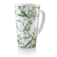 Benjamin Tate Design Green & Golden Marble Latte Mug in Natural | Size: 100 cm