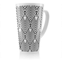 Benjamin Tate Design Black Geometric Decoration Latte Mug in Natural | Size: 100 cm