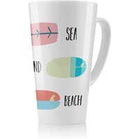 Benjamin Tate Design Sea Sand Surf Beach Latte Mug in Natural | Size: 100 cm