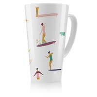 Benjamin Tate Design Female Surfers Latte Mug in Natural | Size: 100 cm