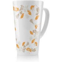 Benjamin Tate Design Orange & Grey Autumn Leaves Latte Mug in Natural | Size: 100 cm
