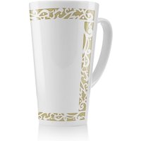 Benjamin Tate Design Egyptian Hieroglyphs Golden Border Latte Mug in Natural | Size: 100 cm