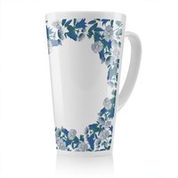 Benjamin Tate Design Winter Blue Flowers Latte Mug in Natural | Size: 100 cm