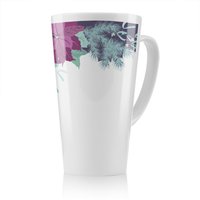 Benjamin Tate Design Purple & Blue Flowers Latte Mug in Natural | Size: 100 cm