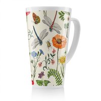 Benjamin Tate Design Flowers & Insects Latte Mug in Natural | Size: 100 cm
