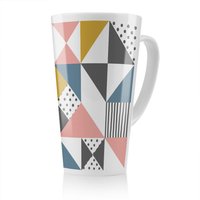 Benjamin Tate Design Coloured Geometric Pattern Latte Mug in Natural | Size: 100 cm
