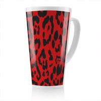 Benjamin Tate Design Red Leopard Print Latte Mug in Natural | Size: 100 cm