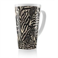 Benjamin Tate Design Gold Zebra Print Latte Mug in Natural | Size: 100 cm