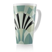 Benjamin Tate Design Green Geo Arches Latte Mug in Natural | Size: 100 cm