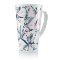 Benjamin Tate Design Winter Pink & Blue Flowers Latte Mug in Natural | Size: 100 cm